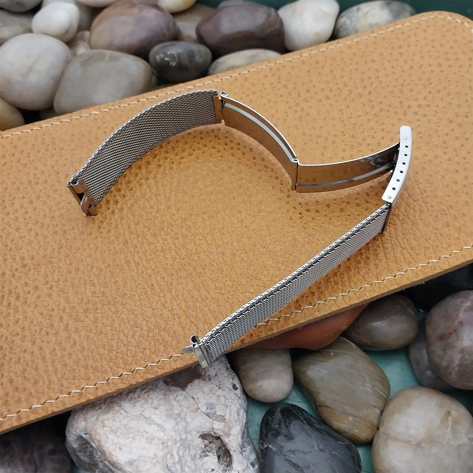 17.2mm Classic Stainless Steel Mesh Kreisler USA Unused 1960s Vintage Watch Band