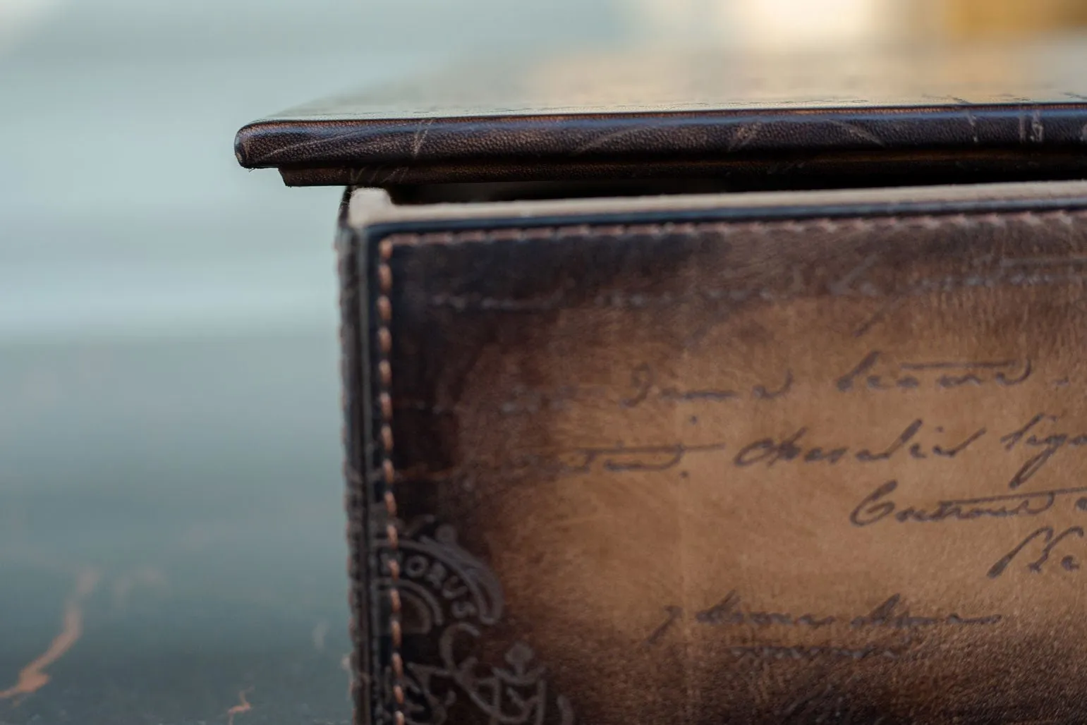 Daily Routines Tray - Parchment Patina Java Brown