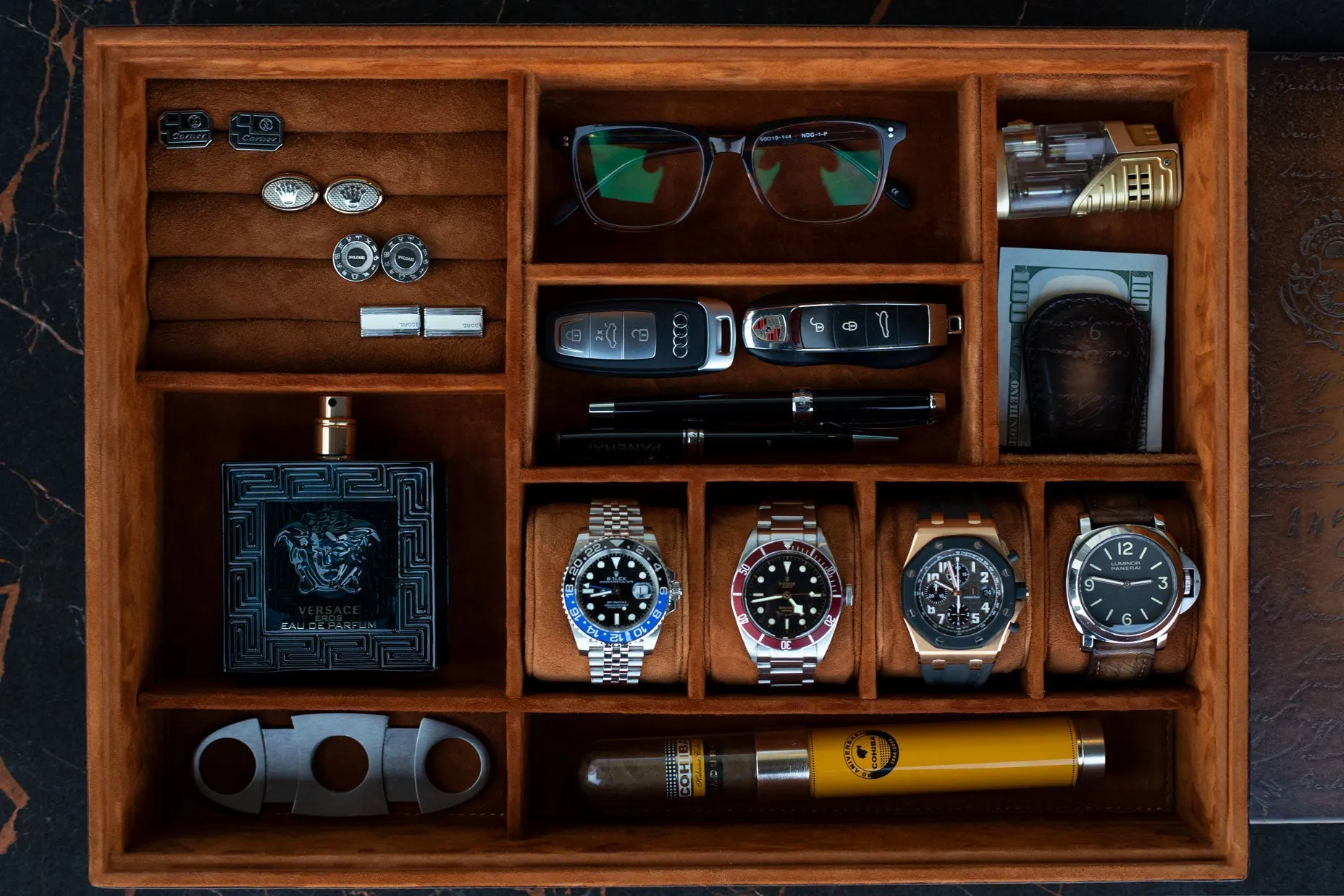 Daily Routines Tray - Parchment Patina Light Tan