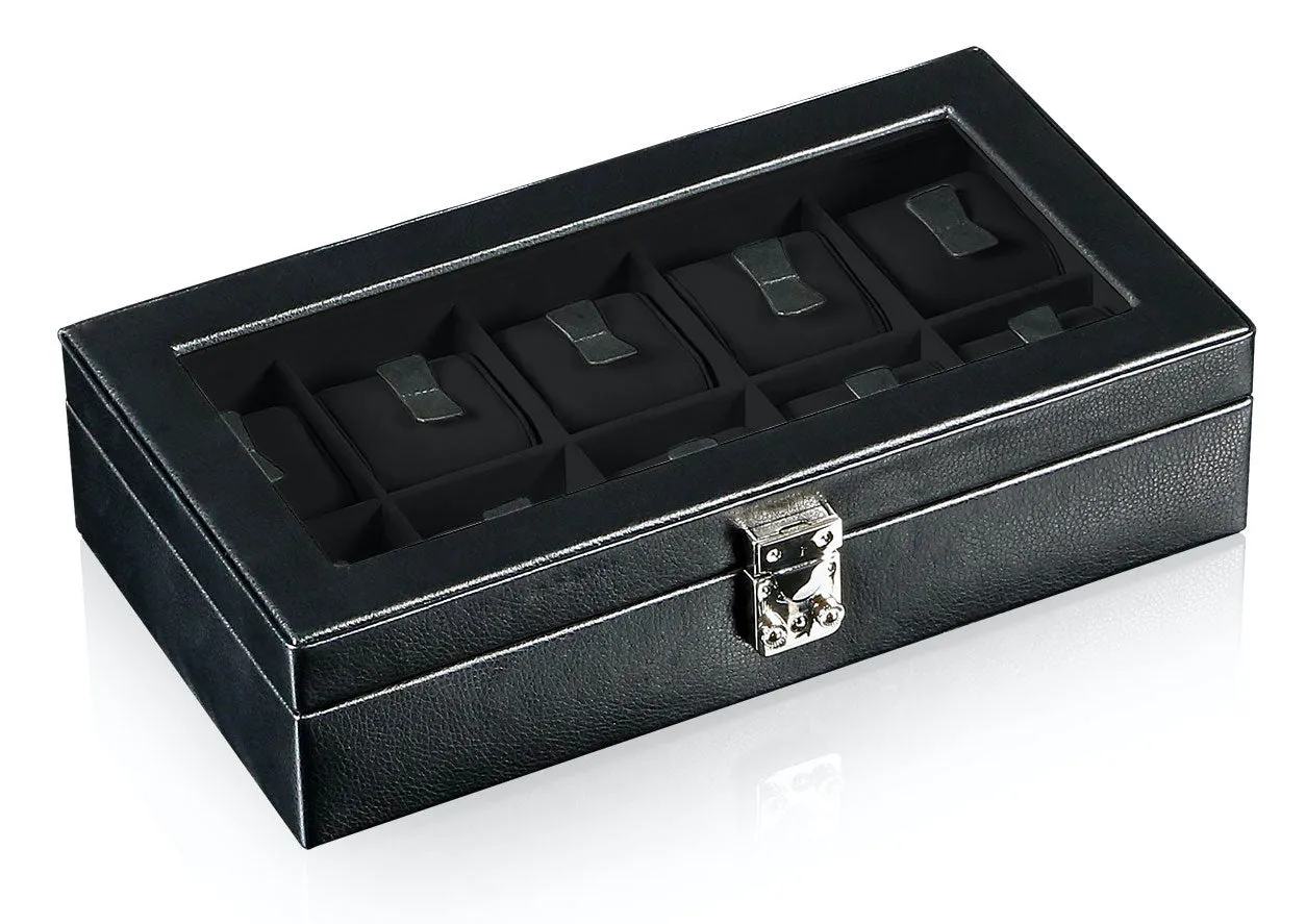 DH Watch Box With Viewing Window Solid 1 Black