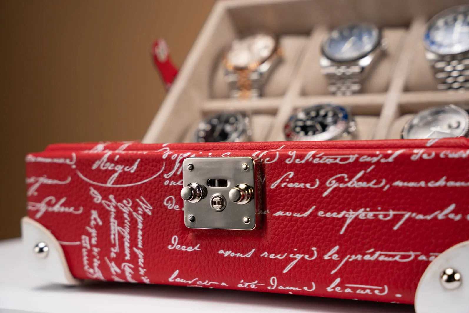 Maya Watch Case - Togo Parchment Red