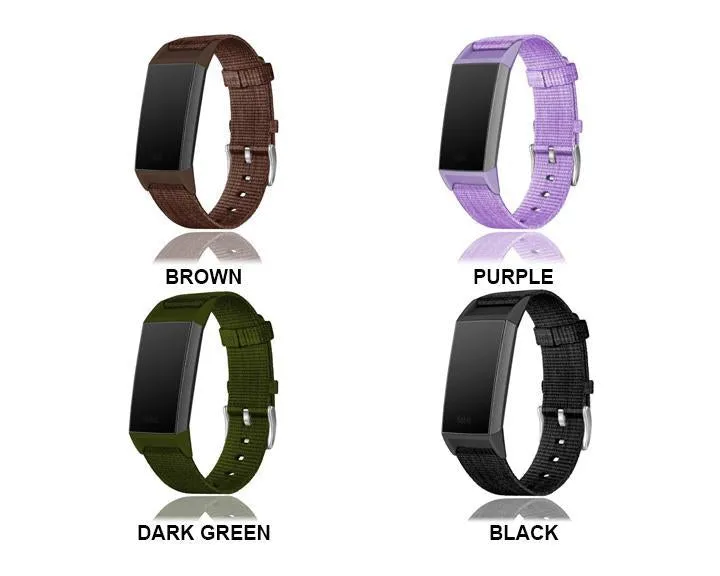New Simple Replacement Wristband Nylon Canvas Sport Watch Strap Wrist Band for Fitbit Charge 3 4|Smart Accessories|