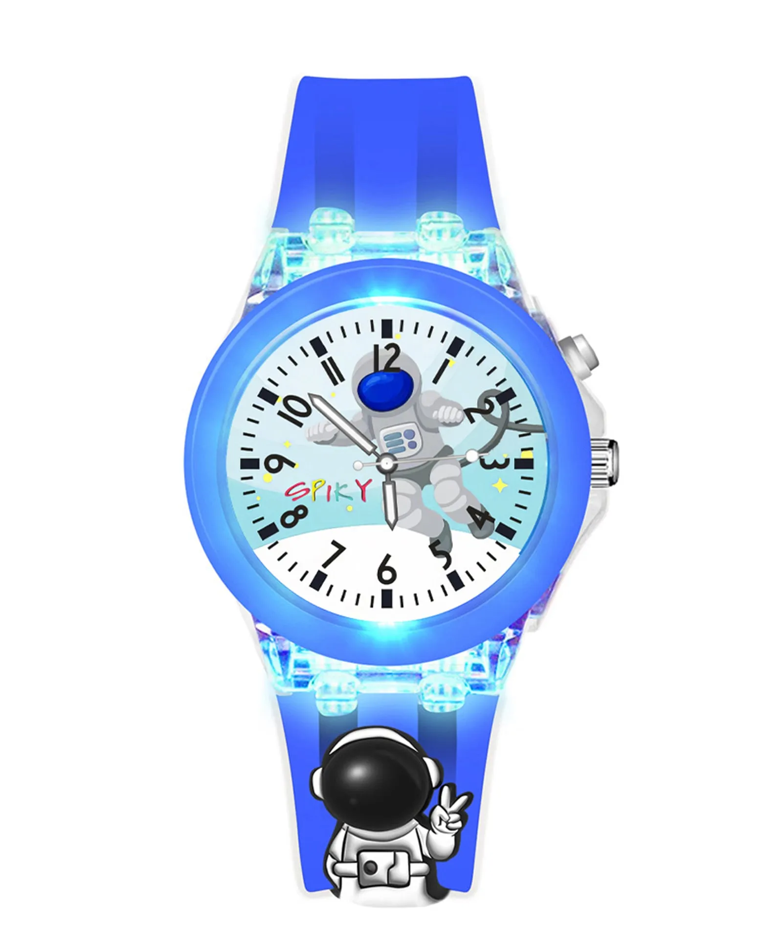 Spiky 3D Cartoon Analog Light Watch for Kids Boys & Girls - Black